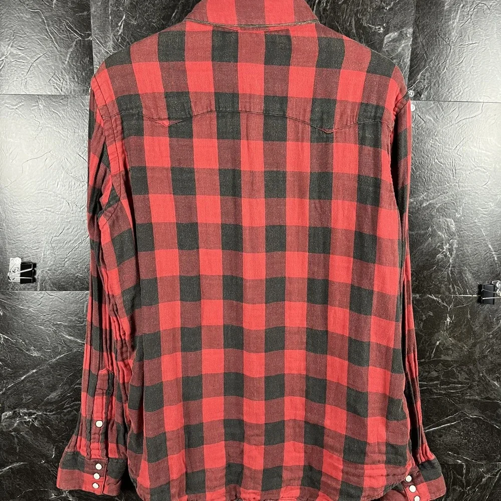 Polo Ralph Lauren Men's Red Country Flannel Buffalo Shirt Large